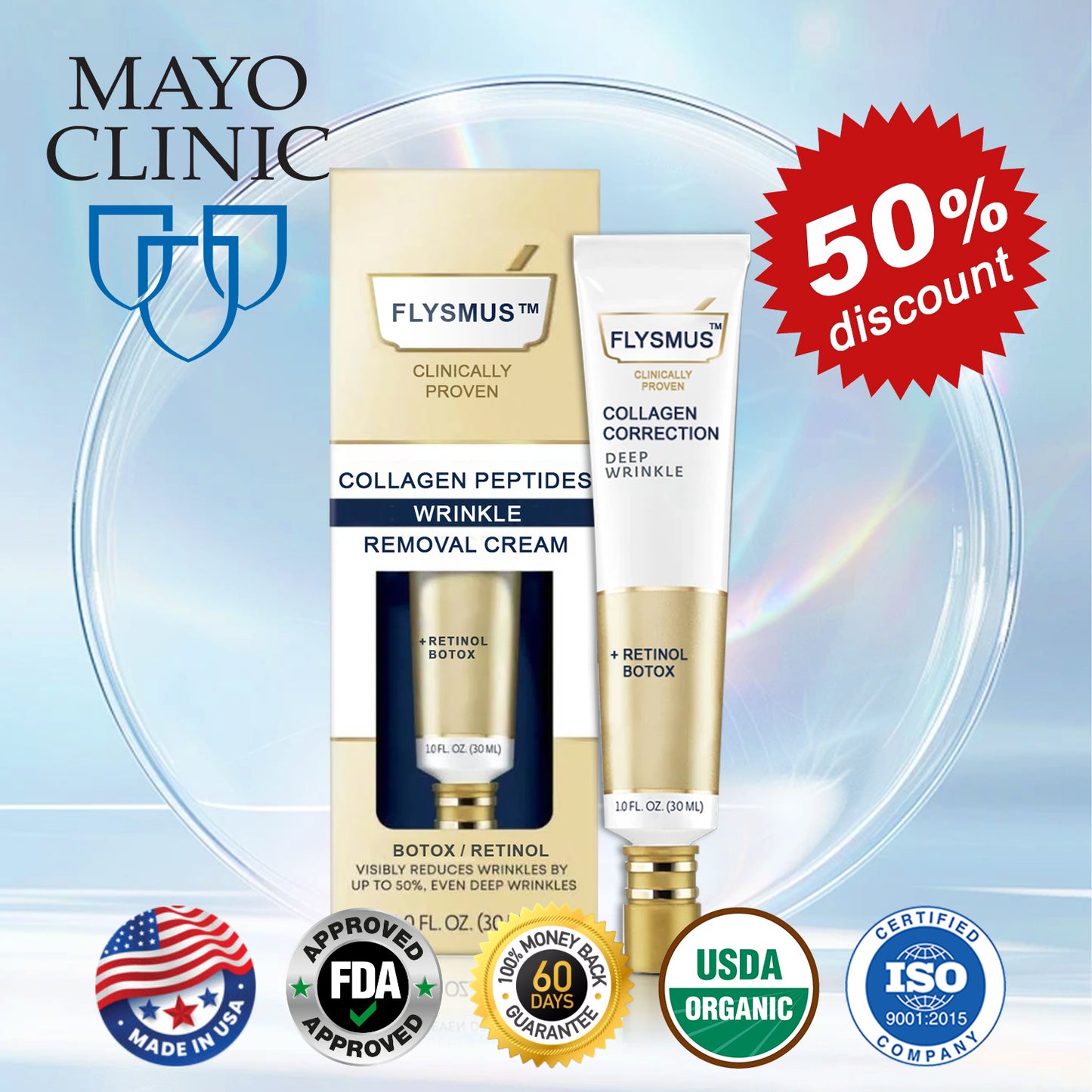💝Flysmus™ Collagen Peptides Wrinkle Removal Cream - Last Day Promotion 70% OFF