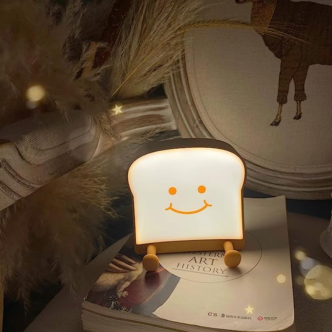 Cool Toast Bread Night lamp,Cool Desk Lamp Gifts for Women Teen Girls,Cool Table Light Adults Men Christmas and Graduation Gifts Ideas for Her Sister Best Friend