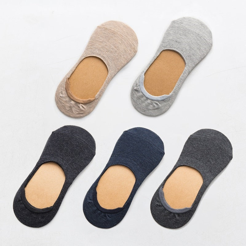 5 Pairs Spring Summer Women Socks Solid Color Fashion Wild Shallow Mouth Girls Female Invisible No Show Slipper Socks